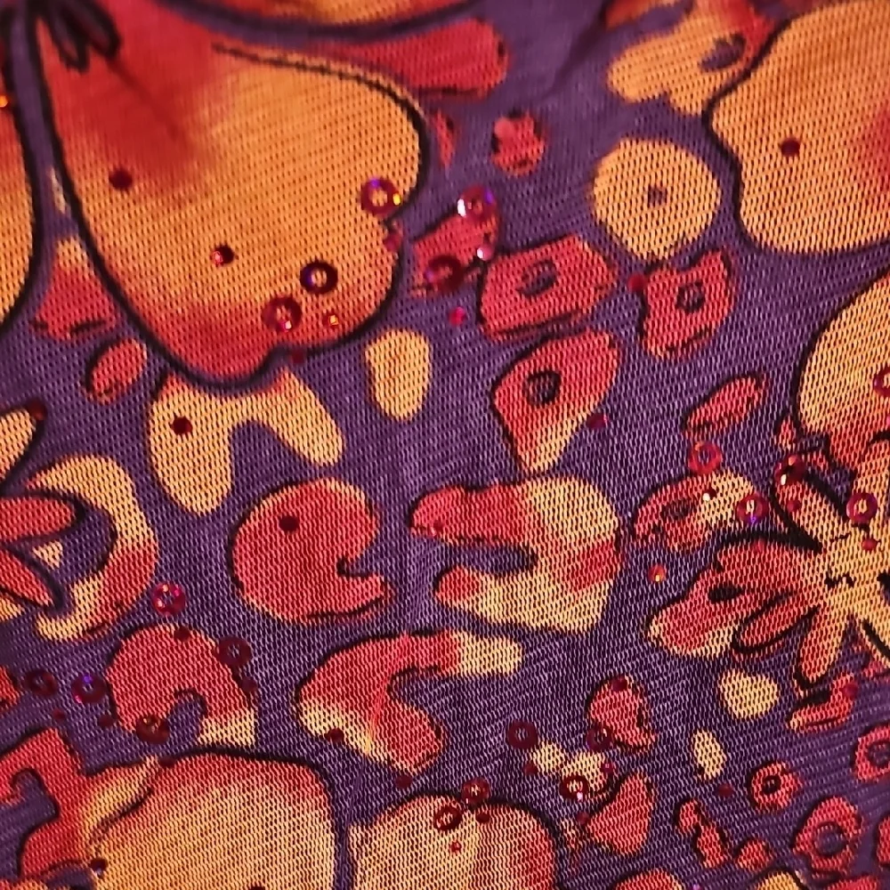 Justice Floral Girl's Top in Vibrant Orange and Purple Size 16